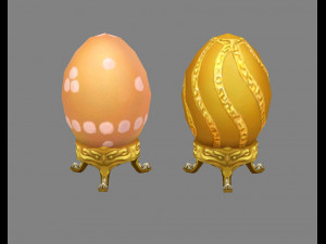 cartoon lucky golden eggs - easter eggs - broken eggs 3Dモデル
