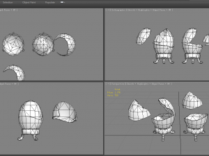 cartoon lucky golden eggs - easter eggs - broken eggs 3Dモデル