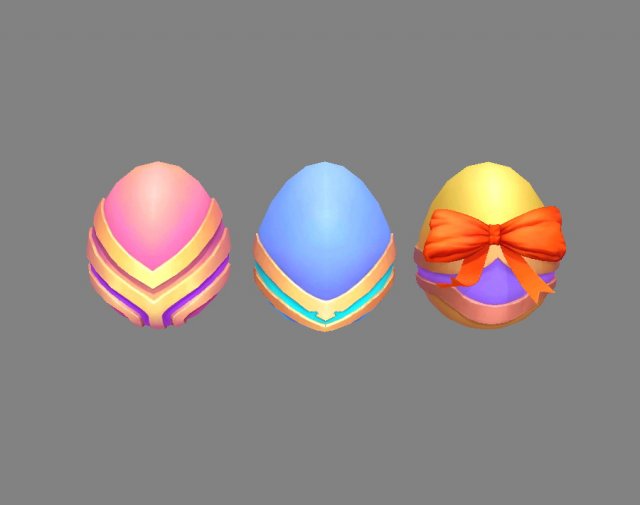 cartoon easter eggs Model 3D .c4d .max .obj .3ds .fbx .stl .blend 
