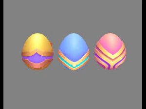 cartoon easter eggs 3D Model