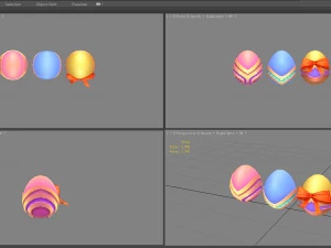 cartoon easter eggs 3D Model