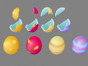 a shatterable egg - broken eggs 3D Models