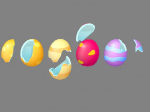 a shatterable egg - broken eggs 3D Model