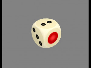 cartoon dice - white - shake the elbows 3D Models