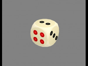 cartoon dice - white - shake the elbows 3D Model
