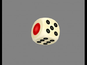 cartoon dice - white - shake the elbows 3D Model