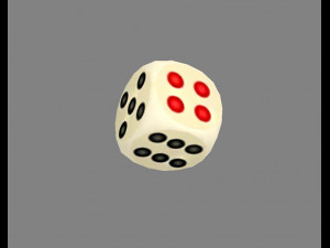 cartoon dice - white - shake the elbows 3D Model
