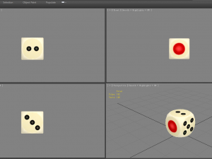 cartoon dice - white - shake the elbows 3D Model