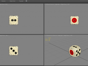 cartoon dice - white - shake the elbows 3D Model
