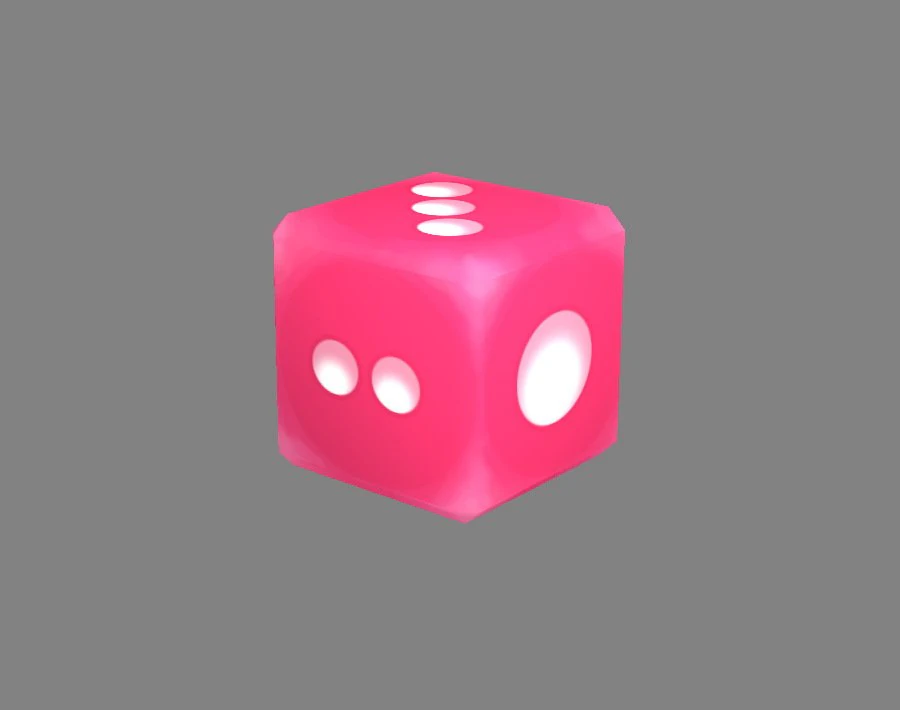 cartoon dice - pink - shake the elbows 3D Model .c4d .max .obj .3ds .fbx .stl .blend 