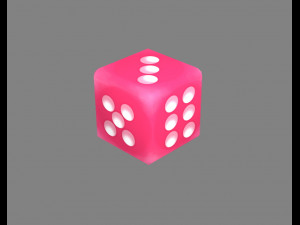 cartoon dice - pink - shake the elbows 3D Model