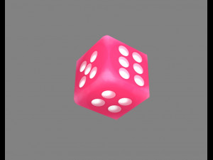 cartoon dice - pink - shake the elbows 3D Model