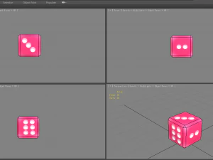 cartoon dice - pink - shake the elbows 3D Model