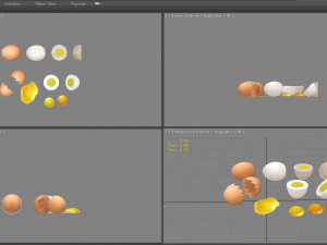 a pile of eggs - soft-boiled eggs -yolk-eggshells-broken eggs 3D Модель