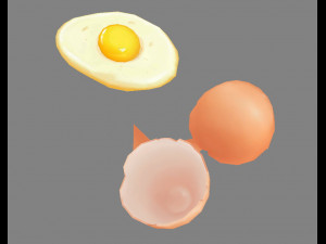 a pile of eggs - fried egg - yolk - eggshells - broken eggs 3D 모델