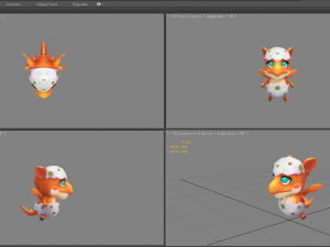 cartoon new born dragon - fire dragon 3D 모델