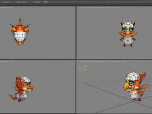 cartoon new born dragon - fire dragon 3D 모델