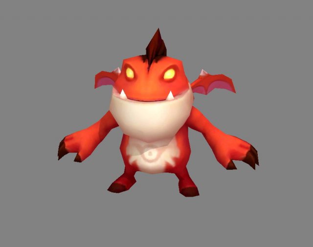 cartoon fire dragon monster - baby dragon demon Model 3D .c4d .max .obj .3ds .fbx .stl .blend 