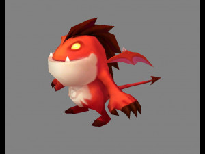 cartoon fire dragon monster - baby dragon demon Model 3D