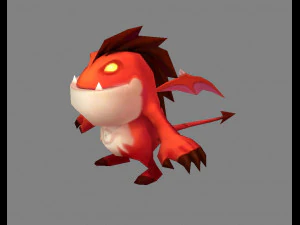 cartoon fire dragon monster - baby dragon demon 3D Model