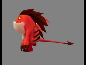 cartoon fire dragon monster - baby dragon demon 3D Model
