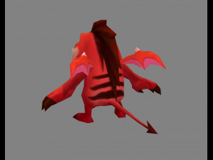 cartoon fire dragon monster - baby dragon demon Model 3D