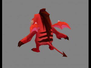 cartoon fire dragon monster - baby dragon demon 3D Model