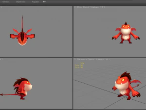 cartoon fire dragon monster - baby dragon demon 3D Model