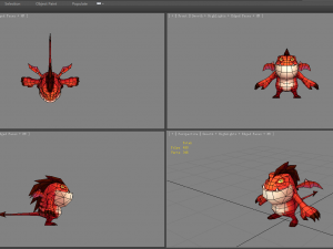 cartoon fire dragon monster - baby dragon demon Model 3D