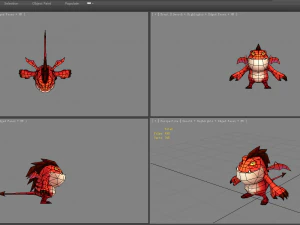 cartoon fire dragon monster - baby dragon demon 3D Model