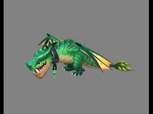 cartoon fire dragon - poisonous dragon - ice dragon 3D Model
