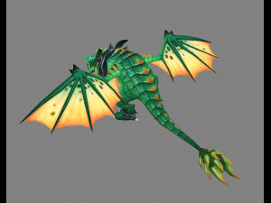 cartoon fire dragon - poisonous dragon - ice dragon 3D Model
