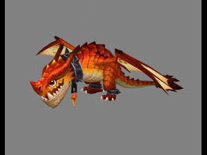 cartoon fire dragon - poisonous dragon - ice dragon 3D Model