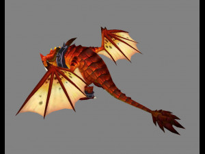 cartoon fire dragon - poisonous dragon - ice dragon 3D Model