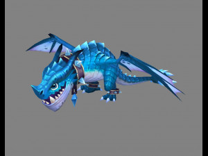 cartoon fire dragon - poisonous dragon - ice dragon 3D Model