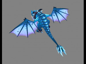 cartoon fire dragon - poisonous dragon - ice dragon 3D Model