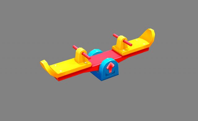 cartoon seesaw 3Dモデル .c4d .max .obj .3ds .fbx .stl .blend 