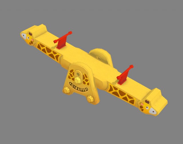 cartoon giraffe seesaw 3D Model .c4d .max .obj .3ds .fbx .stl .blend 