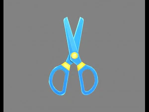 forbici di plastica cartoon - blu Modello 3D