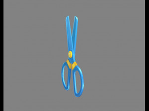 cartoon plastic scissors - blue 3D-Modell