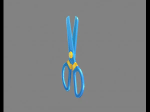 cartoon plastic scissors - blue 3D Model