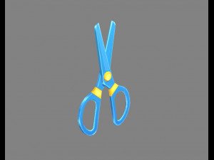 cartoon plastic scissors - blue 3D-Modell