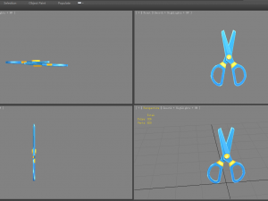 cartoon plastic scissors - blue 3D-Modell