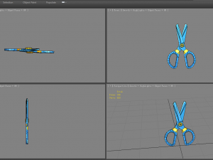 cartoon plastic scissors - blue 3D-Modell
