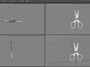 cartoon plastic scissors - blue 3D-Modell