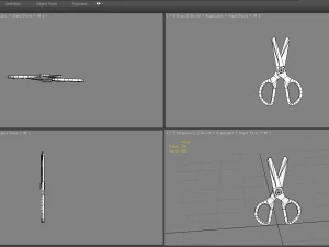 cartoon plastic scissors - blue 3D Model