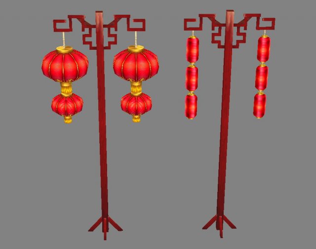 ancient chinee street lamps-festival lantern 3D मॉडल .c4d .max .obj .3ds .fbx .stl .blend 