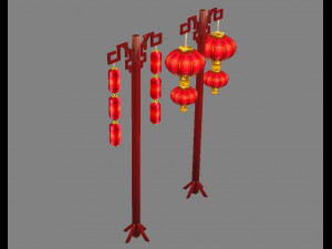 ancient chinee street lamps-festival lantern 3D मॉडल