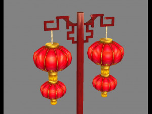 ancient chinee street lamps-festival lantern 3D मॉडल