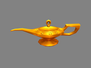 cartoon magic lamp - bronze kettle - teapot 3D Model